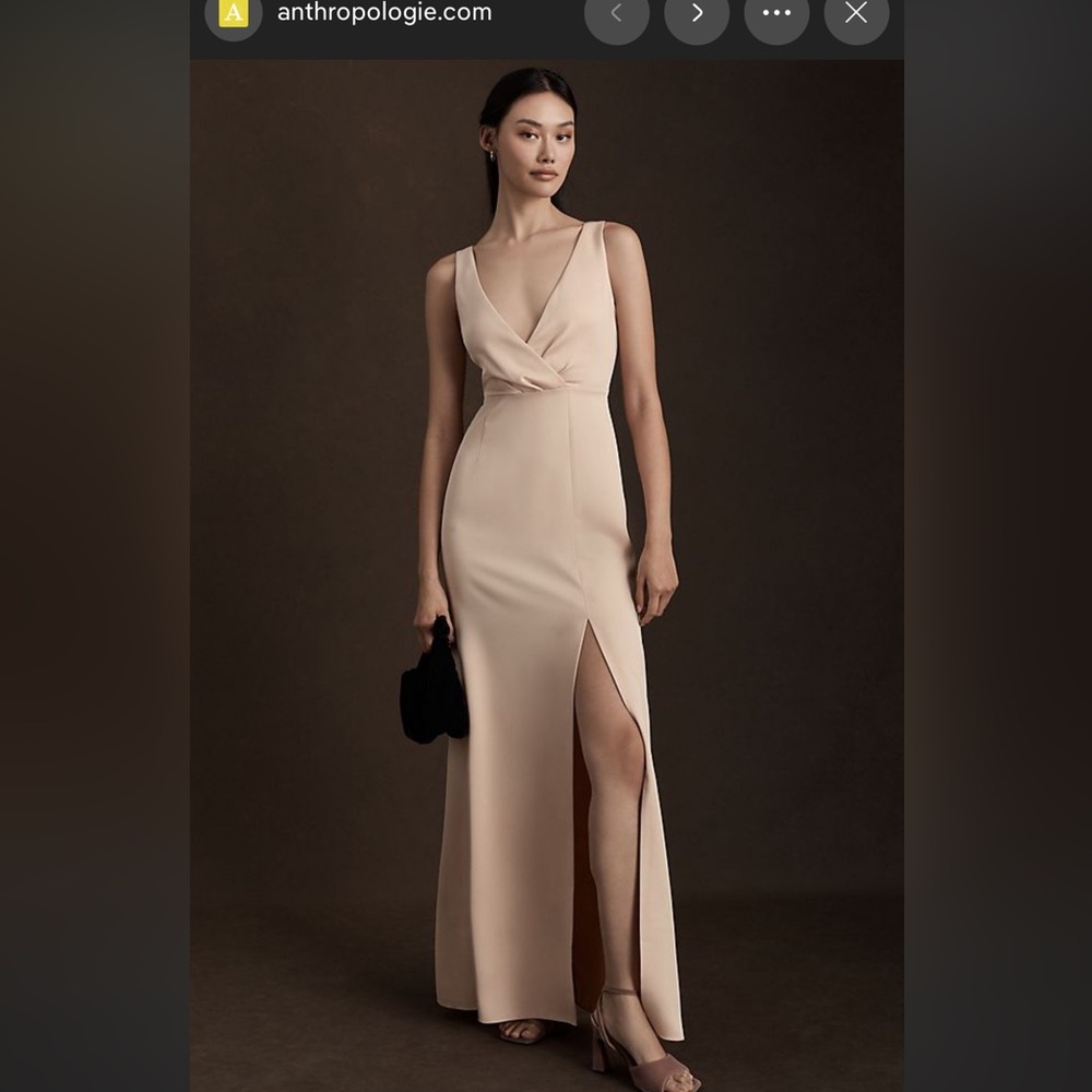 BHLDN Cream V-Neck Maxi Dress